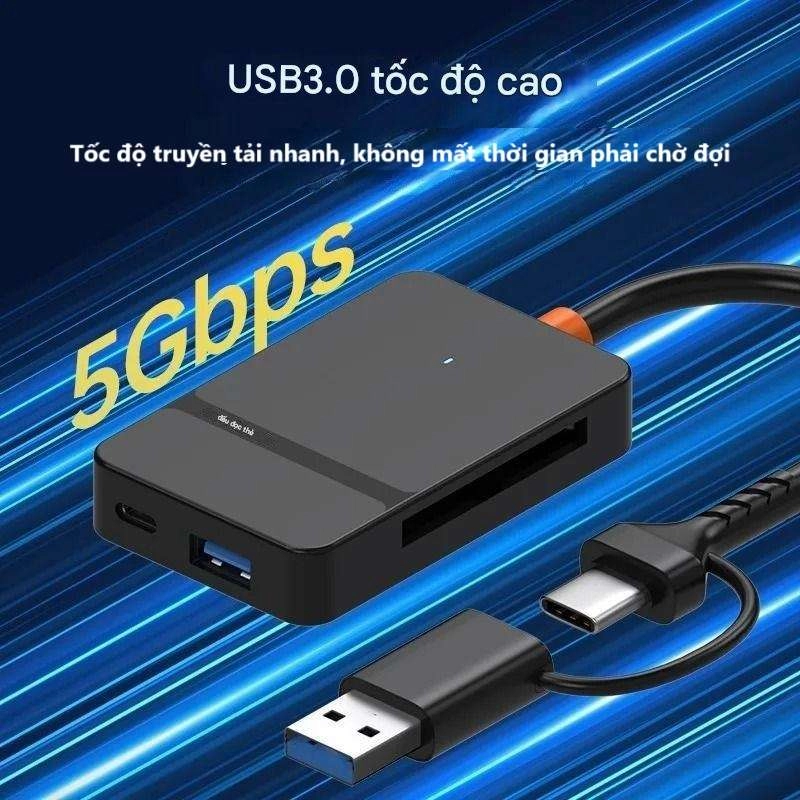Đầu đọc thẻ TYPE-C USB 8 IN 1 CARD READER (ADS-316)